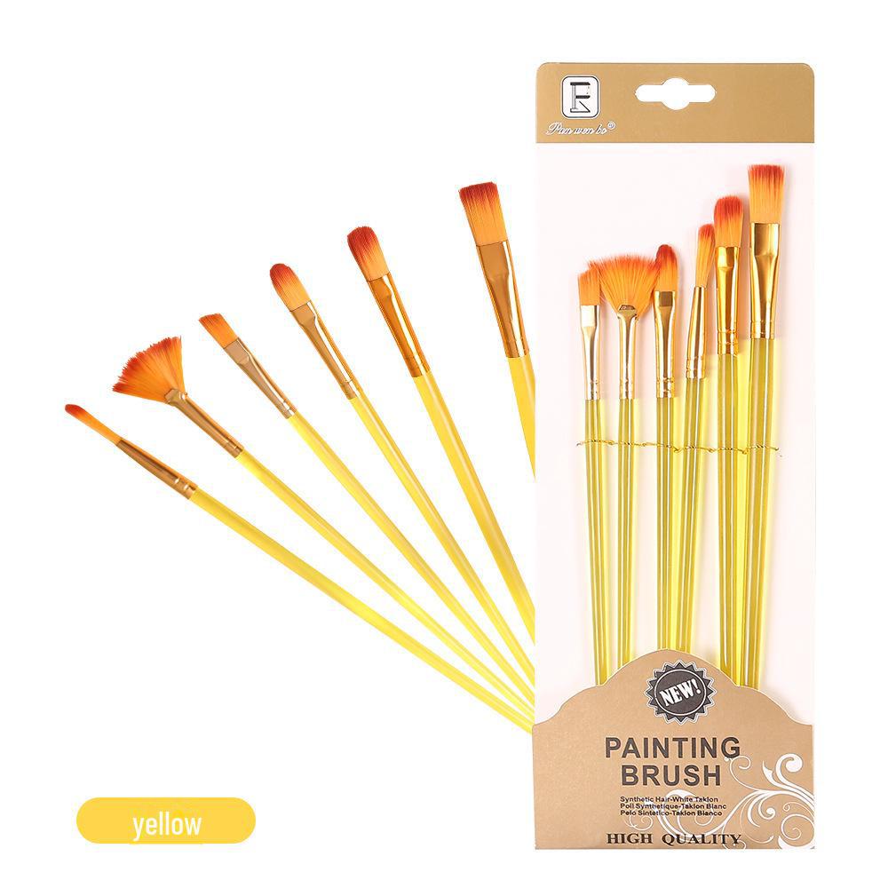 Set di 6 pennelli per pittura in nylon cross-border con gesso ad acqua e materiali artistici fai da te