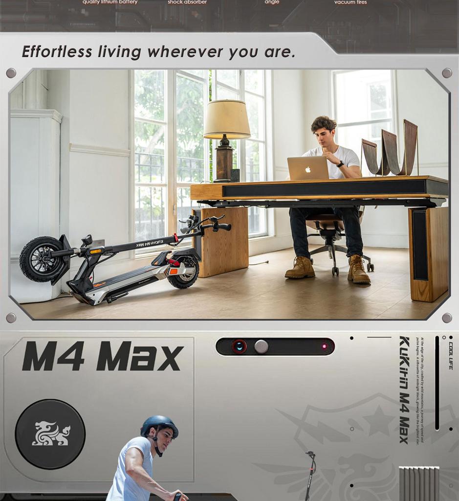 Electric Scooter Adult Kukirin 10" 800W Motor Electric Scooter Foldable Top Speed 45Km/h 48V 18.2AH Range 64Km Load 120Kg