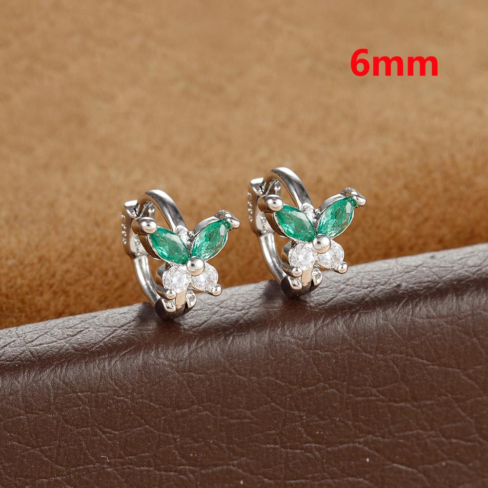 Stainless Steel Zircon Butterfly Minimal Hoop Earrings Small Gold Plated Huggie Earring Ear Buckle Cartilage Piercing Jewelry