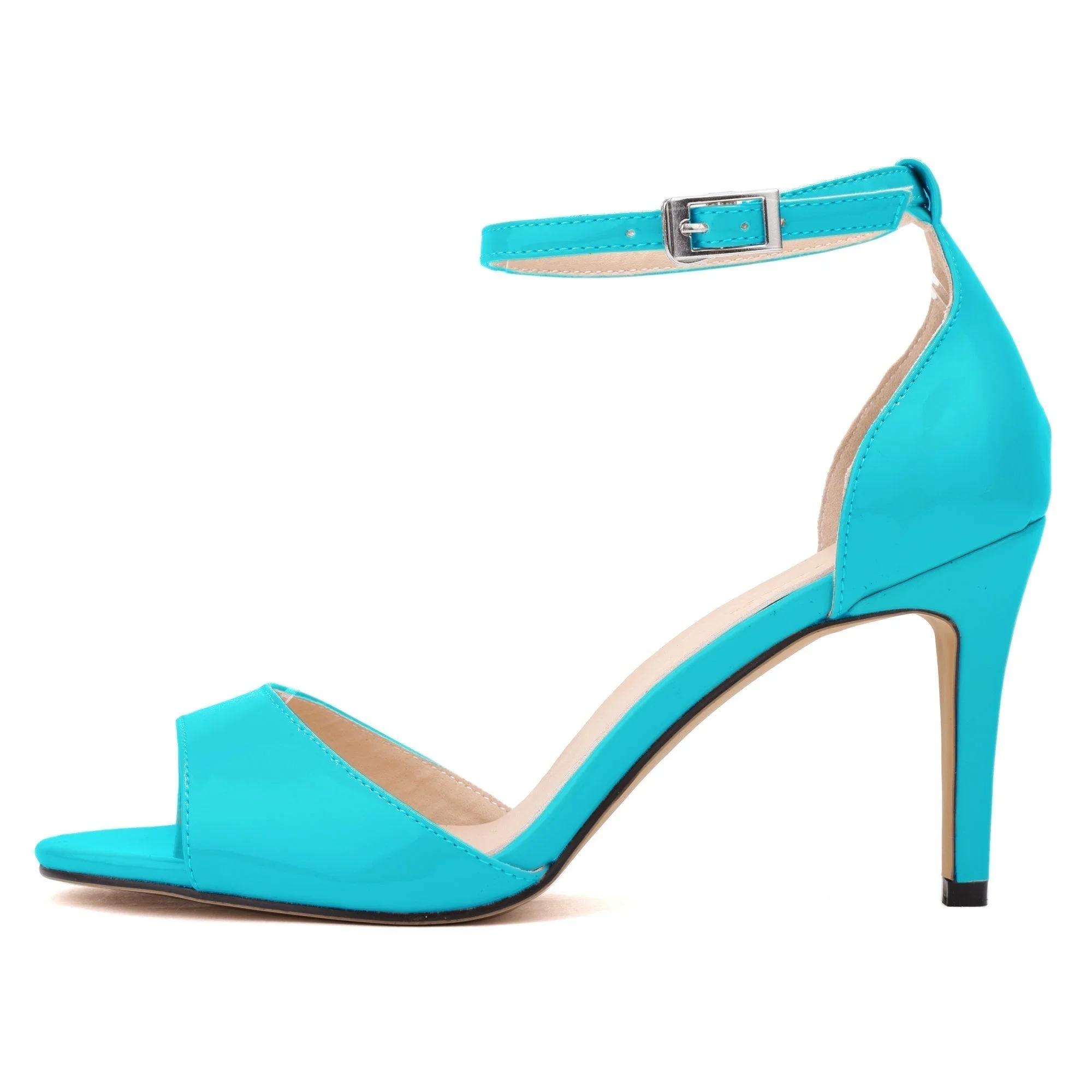 

Новые женские босоножки, сексуальные туфли-лодочки с открытым носком, на высоком каблуке, с ремешком на щиколотке, на шпильке, классическое летнее платье, элегантные свадебные туфли для вечеринки 35