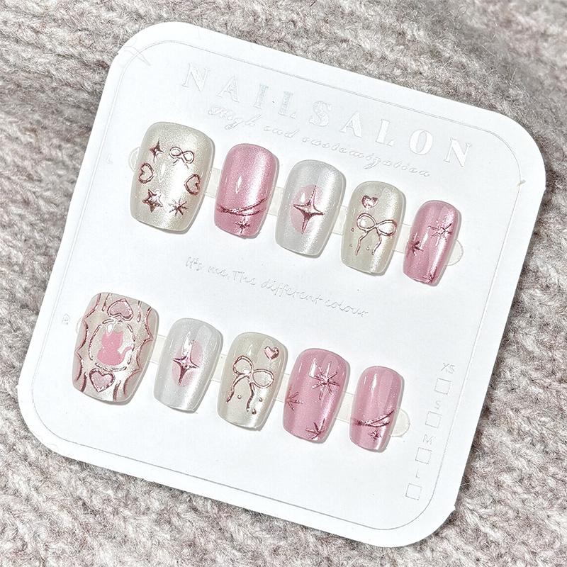 10/30Pcs Oval Fake Nails Art Dyeing Gilding Fake Nails Full Cover Wearable Starlight Design Press On Nails Tips Glitter Aurora