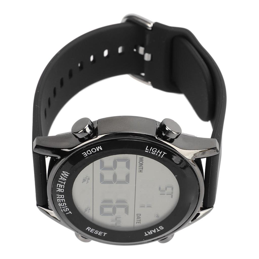 Digital Chronograph Watch WR50M Waterproof Luminous Large Screen Outdoor Sports Watch for Men Black
