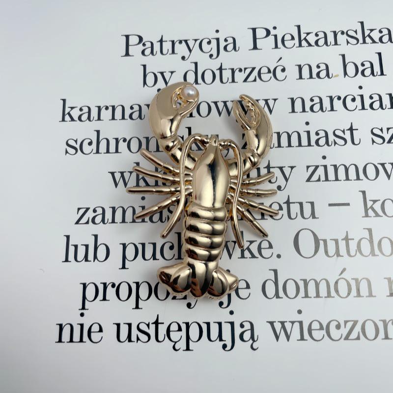 Pearl Metal Lobster Buckle - Ocean Themed Swimsuit Connector золотой