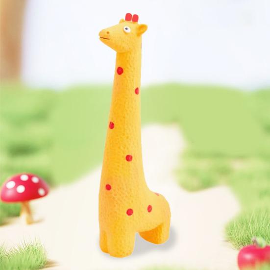 Latex Animal Dog Toy Squeaky Giraffe Elephant Dogs Chew Toy Teeth Cleaning Toy for Aggressive Chewers Fetch Tug-of-War