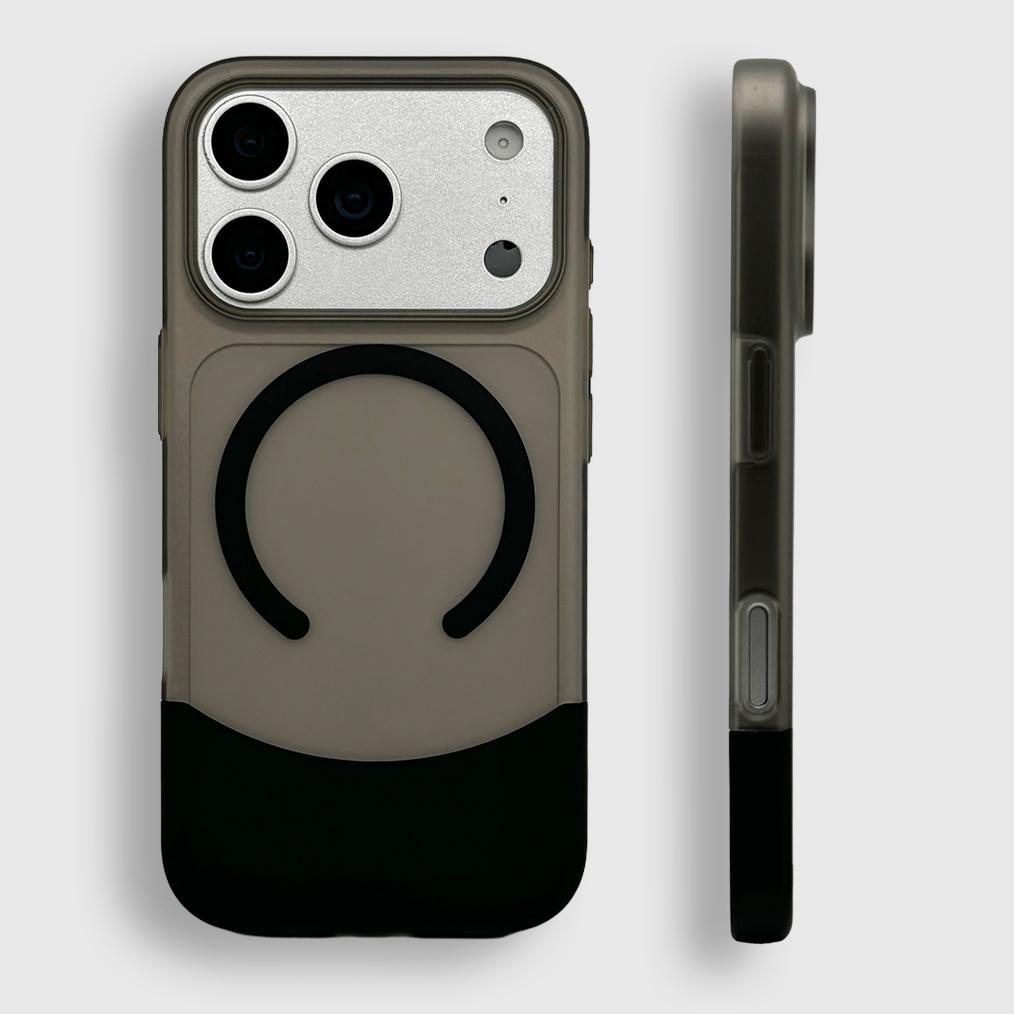 Splicing 2IN1 Magnetic Wireless Charging Case For iPhone 17 16 15 14 13 Pro Max For Magsafe Matte Translucent Hard Couple Cover