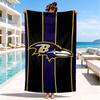Football Ravens Logo Beach Towel, Microfiber Beach Towel, Perfect For Pool, Beach, Travel, Home Decor Beach Party Fan Gifts