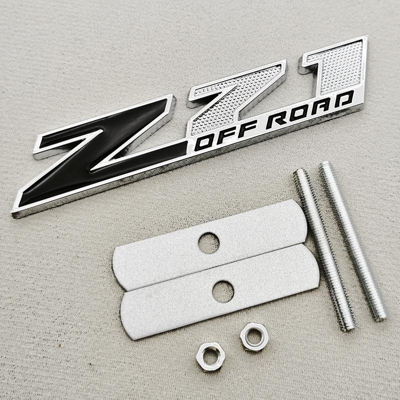 AABKA1 3D Metal Logo Z71 OFF ROAD Car Sticker Trunk Embelem Front Grille Badge For Chevy Chevrolet Silverado Colorado Tahoe Accessories