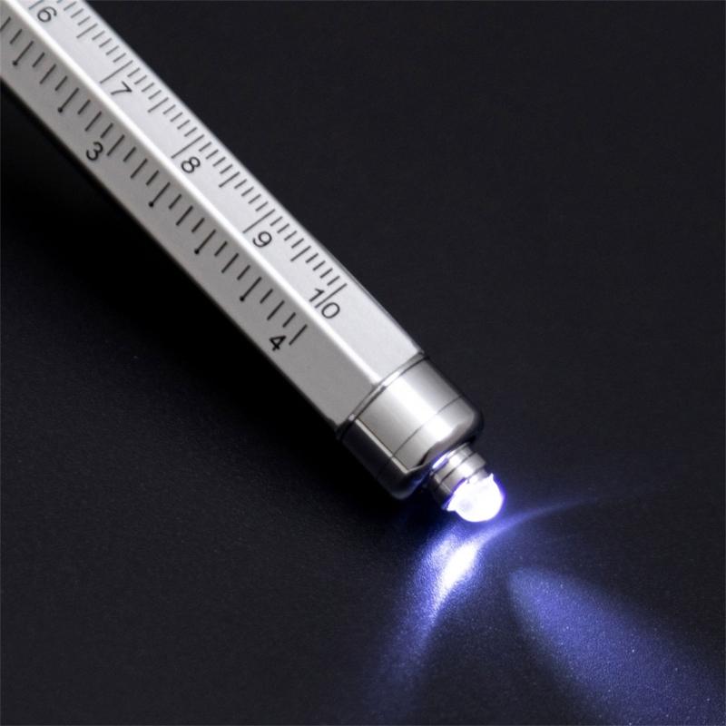 7-in-1 Multitool Tech Tool Stift Schraubenzieher Stift Wasserwaage Kugelschreiber Metall Werkzeug Stift Multitool Stift Handwerkzeug