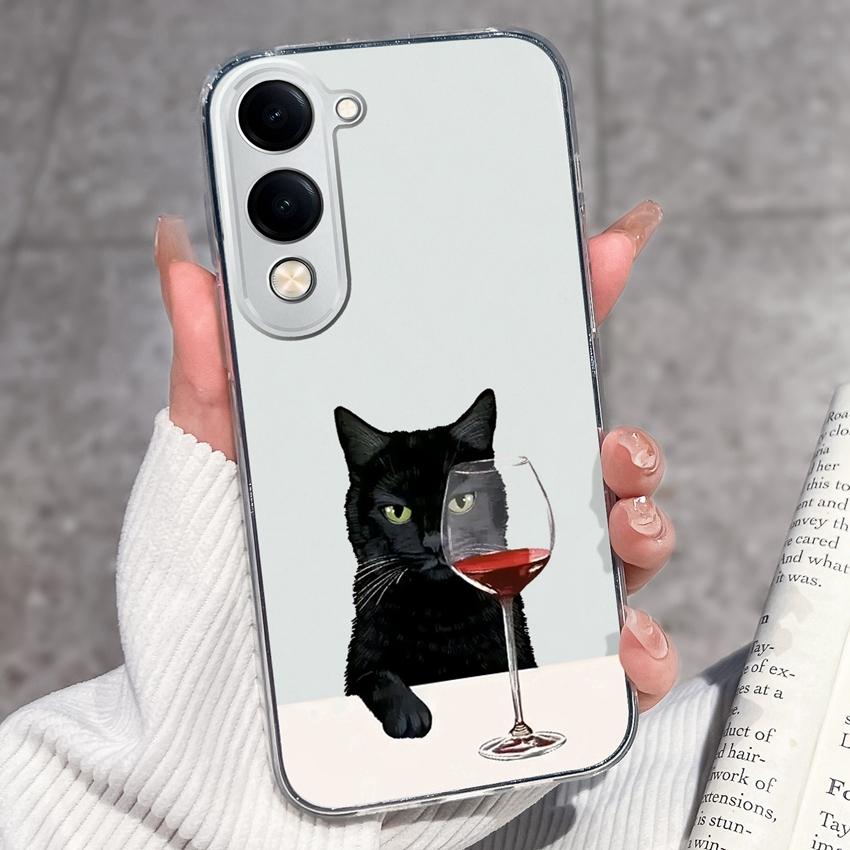Fashion Casing For Vivo Y04 Y02 Y02a Y02s Y400 Pro X200 Ultra X200s Phone Case Lovely Cat Panda Shell Transparent TPU Soft Silicone Shockproof Housing