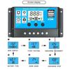 30a Solar Panel Battery Charge Controller 12v/24v Lcd Regulator Automatic Dual Usb