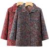 Women's Summer Nine-Sleeve Lapel Shirt for Middle-Aged and Elderly