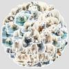 50 Cute Wind Polar Bear Graffiti Stickers Creative Animal Stickers Water Cup Computer Waterproof Decorative Stickers
