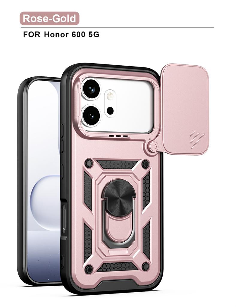 Armor Shockproof Case For Honor 600 Lite 600Pro Magnetic Ring Holder Slide Lens Cover For Honor 600 Honor600 Pro 5G Coque Funda