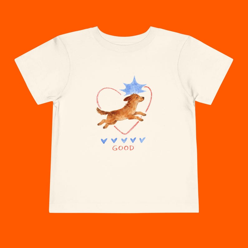Jumping Golden Retriever Toddler Tee | Hand-Drawn Dog Illustration 140