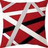 Popular Simple Geometric Abstract Red Black Striped Sofa Cushion Pillow Case Home Removable Washable