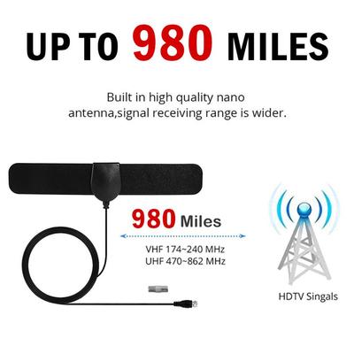 DVB-T2 Indoor Long Range TV Antenna 4K 1080P Signal Enhancer High Gain 25 Miles Aerial Home Receiver Amplifier