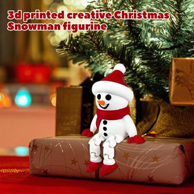 3D Printed Creative Christmas Toy Snowman Ornaments, Bag Pendant Ornaments Holiday Gifts