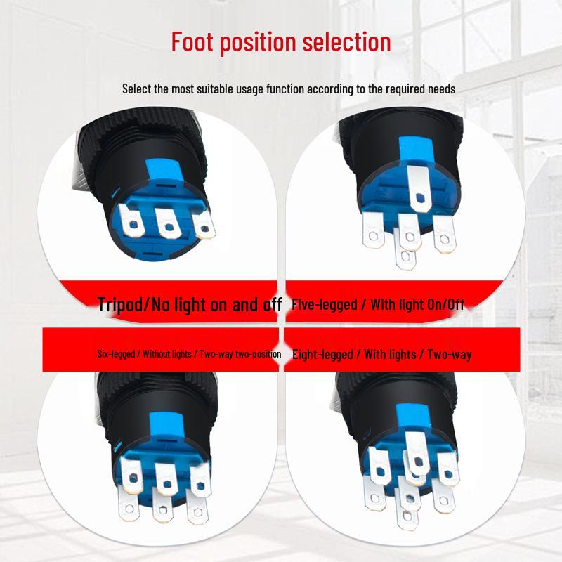 LA16 Illuminated 16mm Self-Resetting Push Button Switch – Round/Square/Rectangular Momentary Start