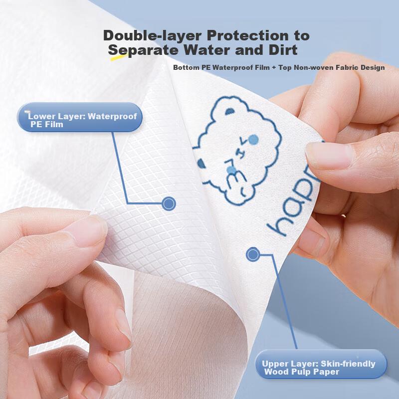 Disposable Toilet Seat Covers, 30 Pieces, Travel-Friendly, Full Coverage, Extra Large And Thick, Waterproof, Blue Bear Print Design