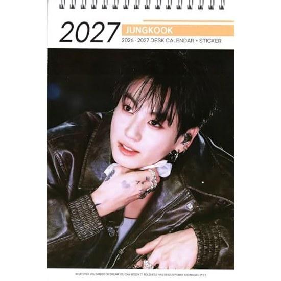 Jungkook Goods Desk Calendar (photo Collection) Years) + Sticker Seal 12-piece Set White
