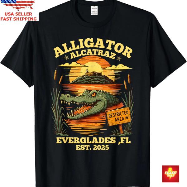 Funny Meme Florida Everglades Men Women Alligator Alcatraz T-Shirt Unisex T-Shirt L