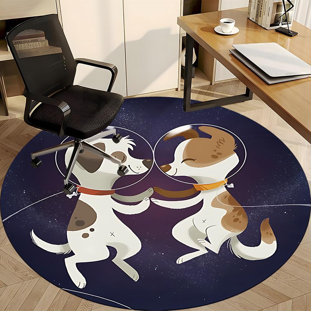1pc Space Pals Office Round Area Rug, Under Office Chairs Bedroom Living Room Home Decor, Room Deco