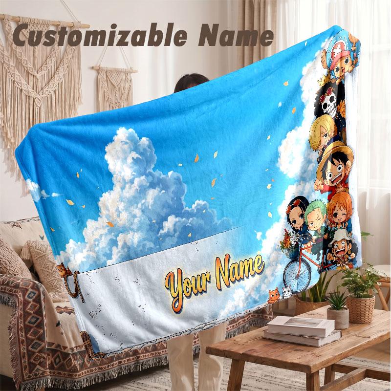 Coperta in Flanella con Nome Personalizzato, Coperta Leggera e Calda per Letto, Divano e Regalo di Festa
