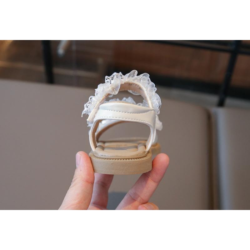 Girls' Lace Sandals | Fashionable Anti-Slip Soft-Sole Beach Shoes for Toddlers & Little Girls Elegant Party Shoes