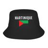Martinique Flag Bucket Hat Summer  Retro Fisherman Hats For Unisex Foldable Travel Hiking Caps Hawaii Graphic Sun Hats
