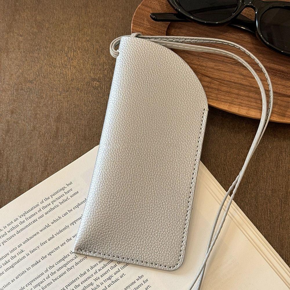 Hanging Neck PU Leather Glasses Bag Sunglasses Pouch Sunglasses Eyeglass Bag Male