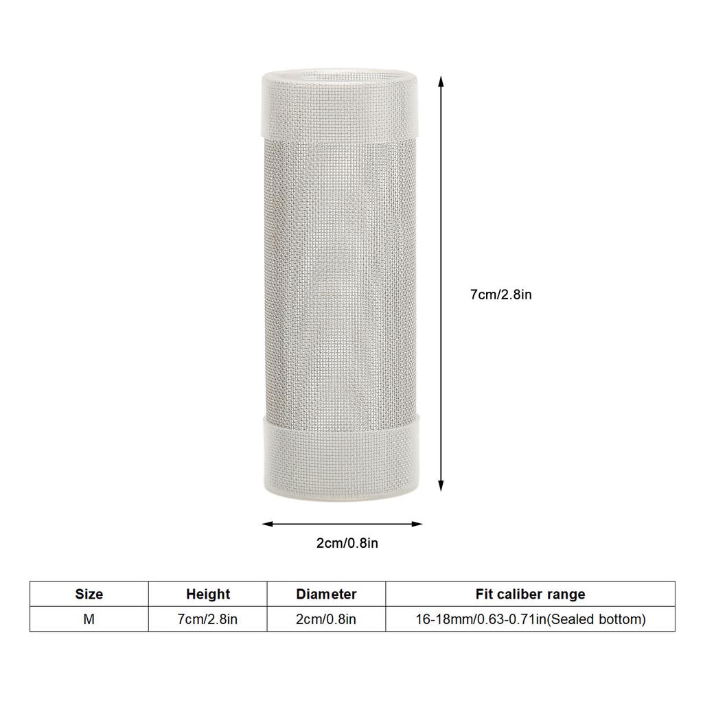 Aquarium Intake Filter Mesh 7cm Length Stainless Steel Dense Openings Fine Pores Fish Tank Intake Strainer Filter Cover