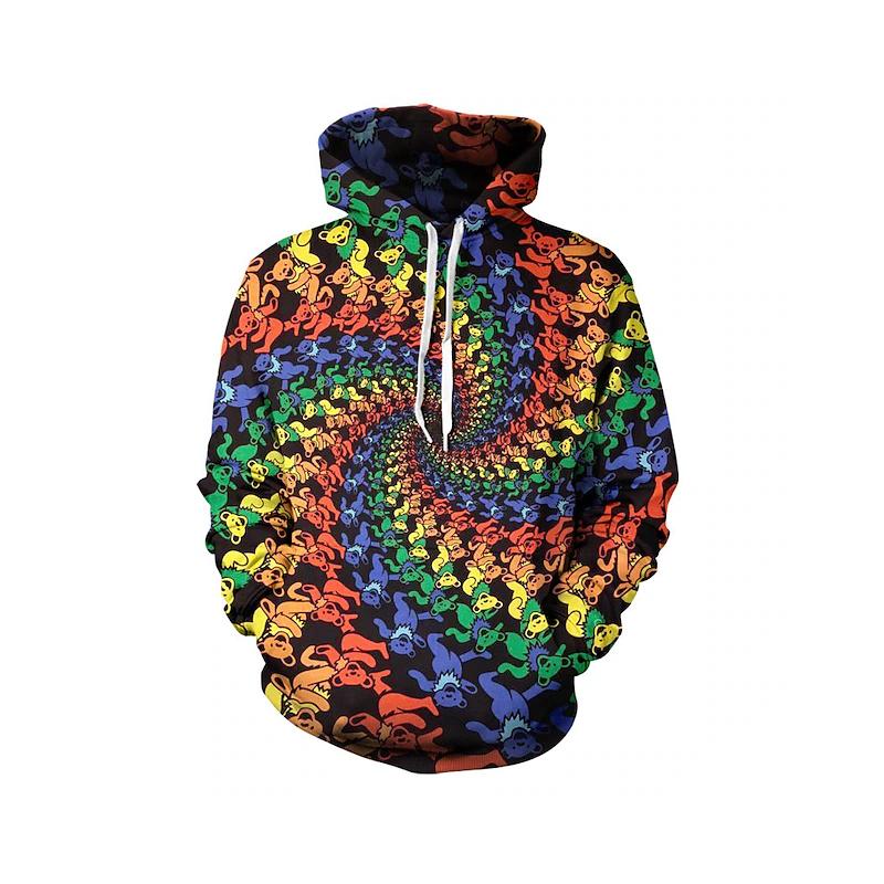 Print Hoodie 1980s Disco Hoodie Christmas Hoodie Cartoon Manga Anime Front Pocket Graphic Hoodie
