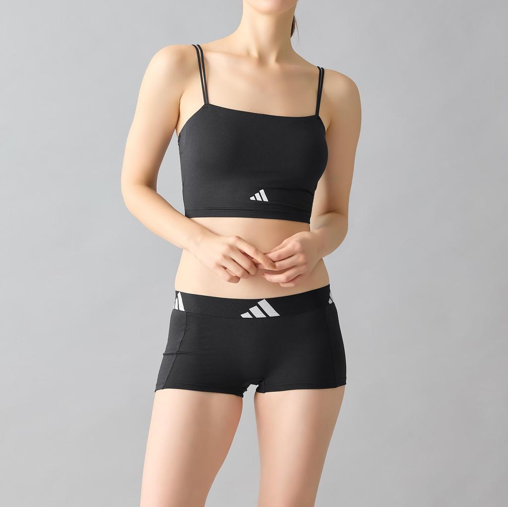 Adidas AP0356 Bra and Long Size L Women's Top, Sweat-Wicking, Quick-Drying, Antibacterial, Odor-Resistant, Camisole, Black,