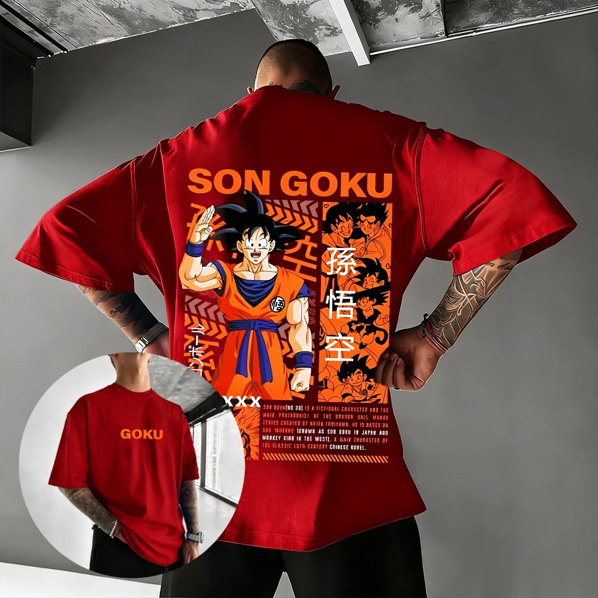 

Футболка с принтом аниме Dragon Ball Сон Гоку Мужская Женская Уличная одежда Хлопок Короткий рукав Топ Манга Графическая футболка Повседневная Летняя 2026 Y2k Одежда S