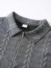 European Jacquard Knit Half-Zip Hoodie for Men - Autumn/Winter Casual Sportswear