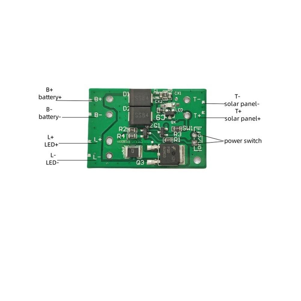 3.2V 3.7V 6.4V 7.4V 11.1V Solar Light Control Board PCB Circuit for Garden Lamp For Solar Panel Battery Systems 5A Input Max
