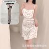 Crispy new Internet celebrity explosion sexy women's pajamas advanced feeling ice silk summer pure desire wind small floral suspender nightdress