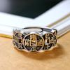 Retro New Lucky and Domineering Five Emperors Copper Coin Ring Men's and Women's Transshipment Personality Open Index Finger Ring
