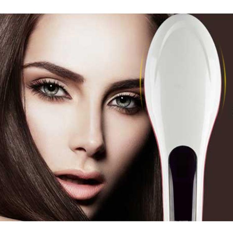 Handheld Innovative Hair Straightener Comb with LCD Temperature Display, EU Plug