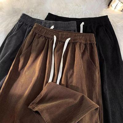 Unisex Retro Corduroy Wide-Leg Pants for Spring/Autumn