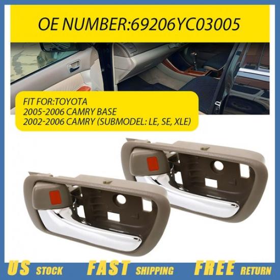 

2XInterior Door Handle For 2002-2006 Toyota Camry Front or Rear Left Inner Beige