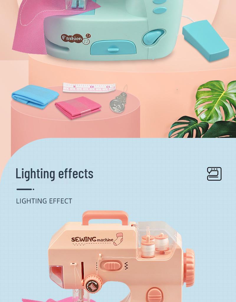 Electric Sewing Machine Toy for Kids: Mini Pretend Play Appliance for Girls, Kindergarten Fun, Parent-Child Handmade Activity
