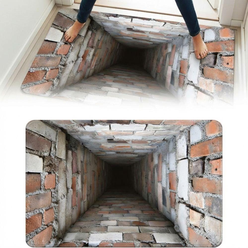 Non-slip Optical Illusion Doormat 3D Flat Bedroom Door Rug Creativity Bathroom Carpet  Home Decor