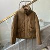 Down Jacket Women's New Casual Stand-up Collar Fashion Triangle Streamer White Duck Down Thickened Autumn and Winter Coat
