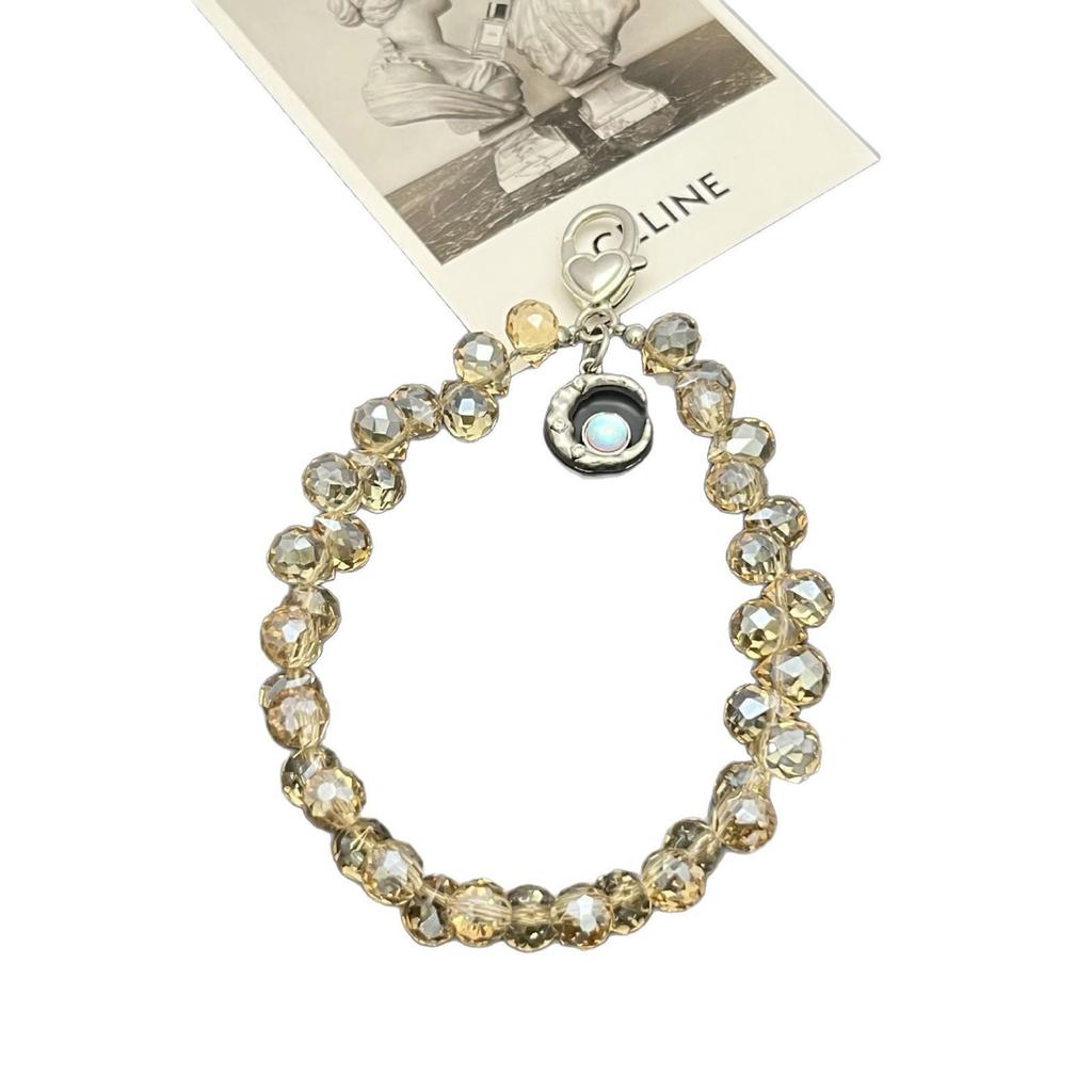 Elegant Women's Crystal Water Drop Beaded Phone Wrist Lanyard