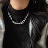 Vintage 616 Real Multi-Hemp Cold White Double-Layer Artificial Crystal Pearl Necklace Collarbone Chain