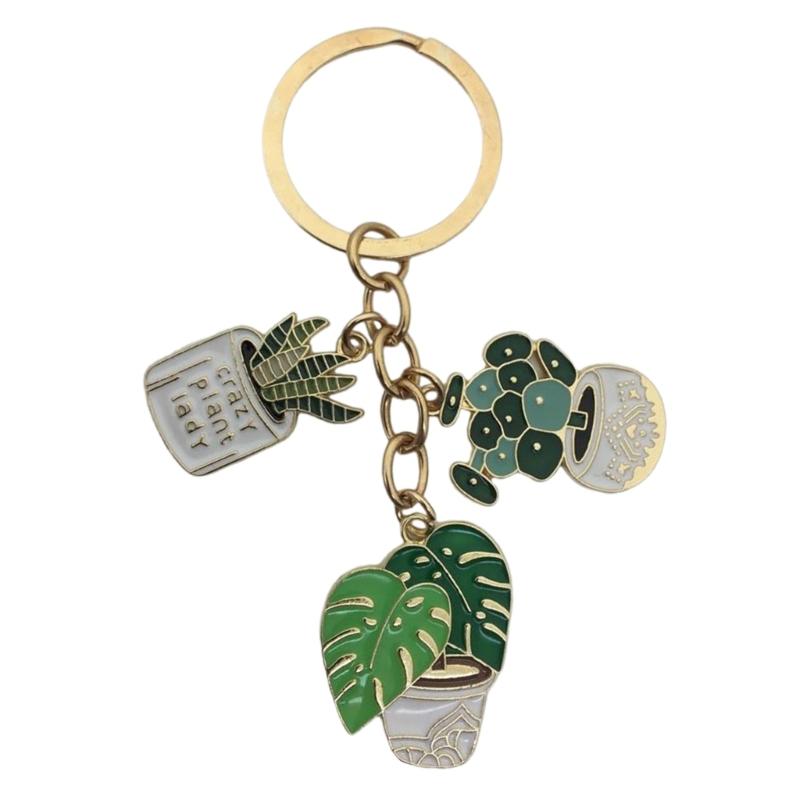 

Trendy Succulent Keychain for Women and Lady Car Key and Handbag Charm Simple Alloy Car Backpack Accessories Pendant 1