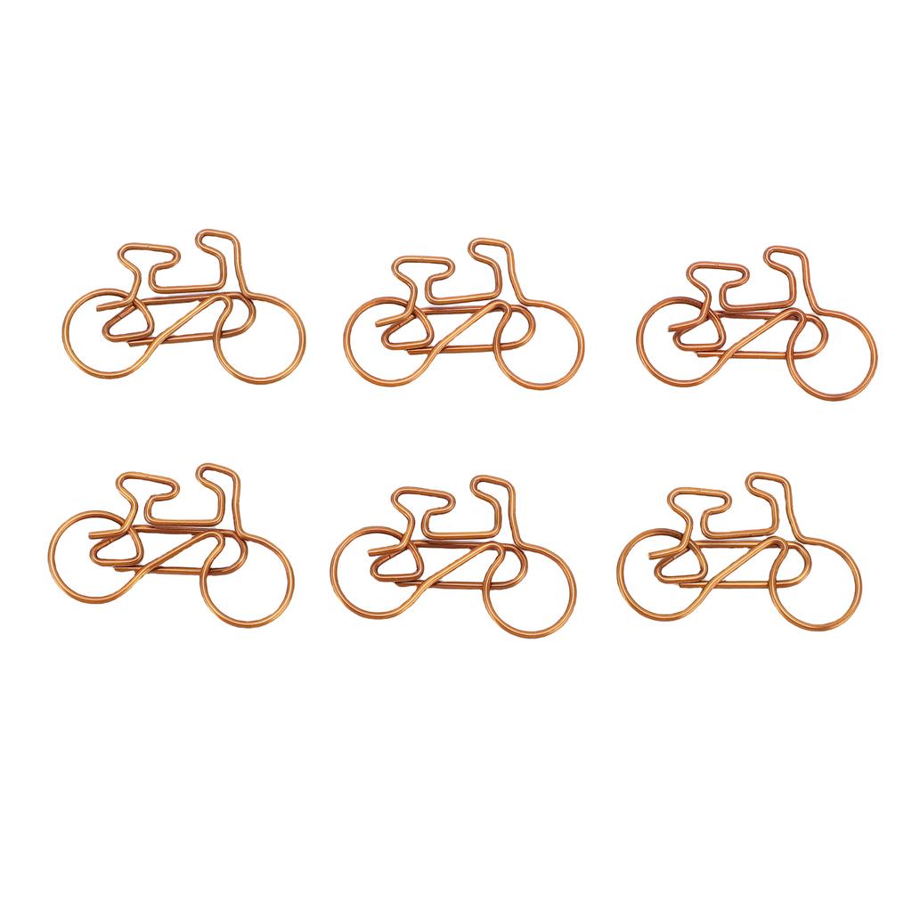 100PCS Bike Shaped Paper Clips Cute and Interesting Bronze Metal Clips for Documents Scrapbooks Tran