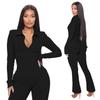 Autumn Ribbed Zipper Sport Jumpsuit - European & American Style