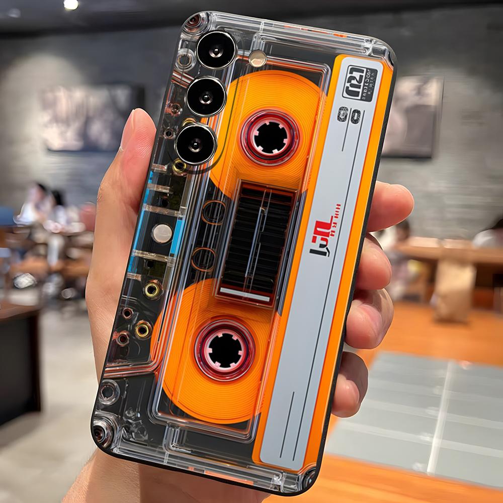Retro Magnetic Radio Tape Cassette Phone Case For Samsung S26 Ultra S25 Edge Ultra S23 S22 S21 S20 Ultra Plus S24 Fe Glass Cover
